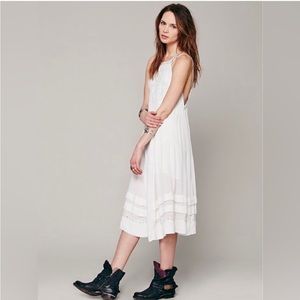 Free People Diamonds In The Sky White Ivory Embroidered Long Festival Dress Sz M